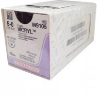 Vicryl W9105 нить фиолетовая M1 (5-0) 75см, игла колющая RB-1 Plus 17 мм, 1/2 окружности
